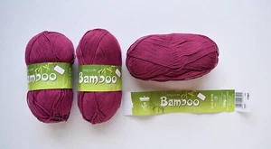 Lot of 3 King Cole Bamboo Cotton 4 ply 100g skein Color #1017 Plum - Picture 1 of 8