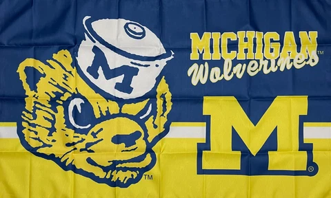 Michigan Wolverines University School Flag 3x5 ft Sports NCAA Banner Man-Cave Cover
