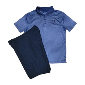 Under Armour Youth XL Blue Athletic Polo & Chaps Navy Performance Shorts Outfit - Picture 1 of 11