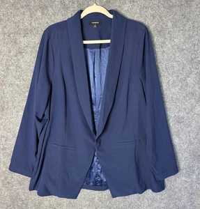 Torrid Blazer Jacket Women's 2X Blue Open Front Lined Career Casual - Picture 1 of 12