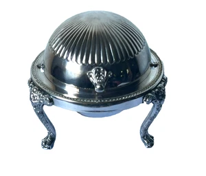 Vintage 1883 FB Rogers Silver Co 273 Roll Top Kaviar/Butterschale Servierer - Bild 1 von 12