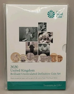 2020 The Royal Mint UK Brilliant Uncirculated Definitive 8 Coin Set Collection - Bild 1 von 2