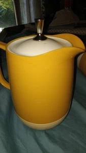 Vintage Mid Century Thermos Insulated Ware Golden Rod Green Pitcher Ice Bucket - Picture 1 of 10