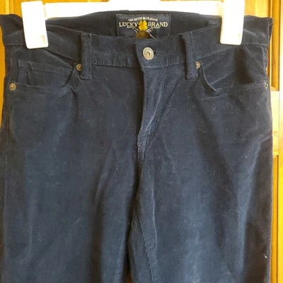 Pantalones ajustados de pana Lucky Brand Sofia para mujer talla 2/26 azul elástico tiro medio Foto 1 de 4