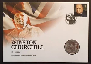 GB Stamps Royal Mail 2015 Churchill £5 Coin First Day Cover - Picture 1 of 3
