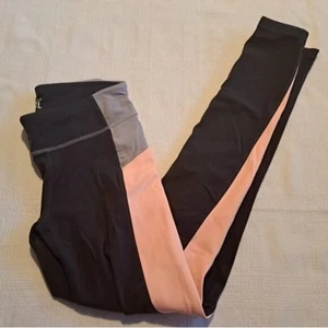 Athleta Girl girls size Large or 12 full length leggings, 2 tone gray and peach - Picture 1 of 6
