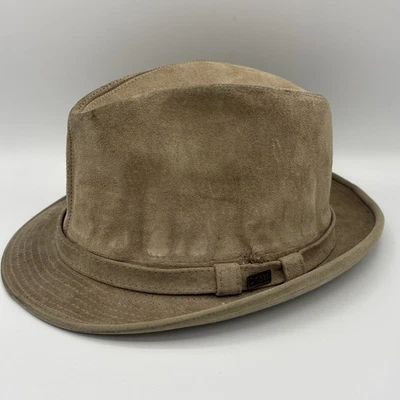 Dobbs Genuine Suede Leather Fedora 5th Avenue New York Beige/Tan VTG 7 1/8 - Image 1 of 4