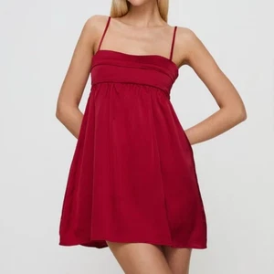 Princess Polly Ortega Mini Dress Sleeveless Red Satin A-Line Sz 6 Party Y2K NWT - Picture 1 of 15
