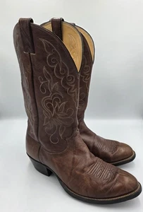 Justin Cowboy Western 1652 Men’s Size 10 EE Brown Leather Pull Up MidCalf Boots - Picture 1 of 12
