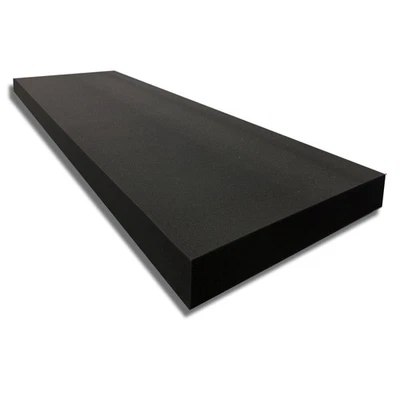 FOAMTOUCH 2" Thick x 24" Wide x 72" Long Charcoal High Density Foam, Ideal for Foam Pad