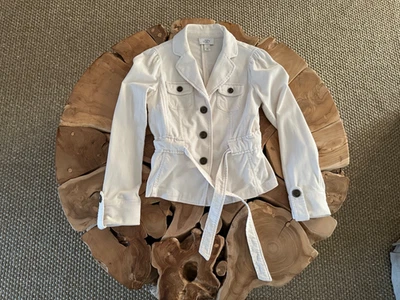Ann Taylor Loft Petites 0P ivory white corduroy blazer - Image 1 of 4