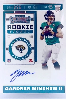 2019 Panini Contenders NFL Gardner Minshew II Rookie Ticket Auto Jaguars Rookie - Image 1 of 2
