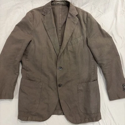 Boglioli Blazer Mens UK 52  Brown Cotton/ Linen Jacket Unstructured Made Italy - Image 1 of 4