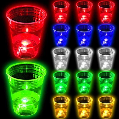 24 Pcs Glow in the Dark Party Cups for Indoor Outdoor,16oz Glowing Cups Have 5 B - Image 1 of 4