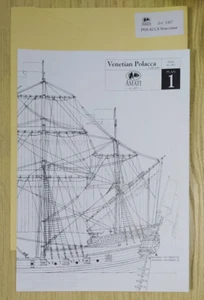 AMATI DISEGNO PIANO DI COSTRUZIONE NAVE VENEZIANA POLACCA  1:150    ART 1007 - Picture 1 of 3