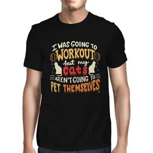 Camiseta 1Tee Para Hombre I Was Going To Work Out, My Cats No Going To Pet Themselves - Imagen 1 de 18