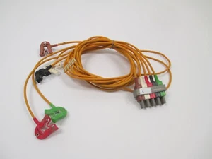 Philips M1520A 12-Pin 5-Lead Safety Trunk Cable, Orange, with Grabber Leads - Picture 1 of 3