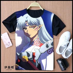 Cosplay InuYasha Anime Manga T-Shirt Kostüme Schwarz Polyester Neu - Picture 1 of 4