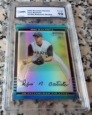 JOSE BAUTISTA 2002 Bowman Chrome Refractor /500 SP Rookie Card RC GEM MINT 10🔥$ - Image 1 of 2