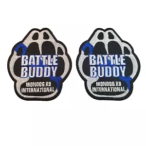Battle Buddy LOT of 2 Irondog K9 International Iron On Patch 3.75 x 4.5 inches - Picture 1 of 4