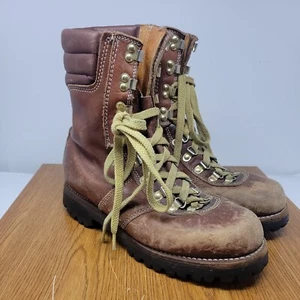 VINTAGE BROWN MONTBLANC LACE UP MOUNTAIN HIKING TRAIL BOSS BOOTS SIZE 8.5 D EUC - Picture 1 of 24