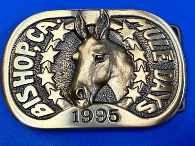 Bishop California Mule Days Memorial Day Weekend 1995 Commemorative Belt Buckle - Image 1 of 4