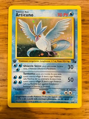 NEAR MINT! ITALIAN! 1st Edition Articuno (2/62) Holo Fossil Set Pokemon Card! - Image 1 of 3