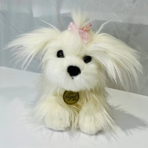 Aurora Miyoni Tots Maltese Dog Plush Stuffed Animal Toy with Bow - Picture 1 of 8
