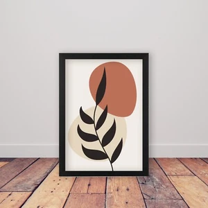 Framed Boho Abstract Minimalist Poster Print Modern Home Decor Wall Art Floral - Picture 1 of 13