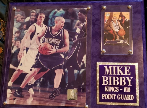 Vintage sports memorabilia, Mike Bibby Sacramento Kings Plaque, #10 Point Guard Cover