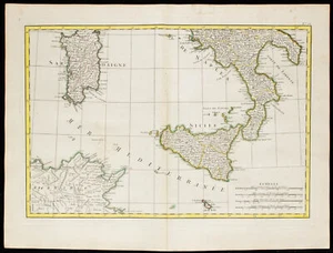 1780ca - Italie du Sud et Sicile - Carte géographique ancienne - Rizzi-Zannoni - Foto 1 di 5