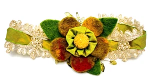 Lovey Hair Ribbon Bow With Flowers By Michal Negrin Unique. - Picture 1 of 8