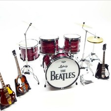 Miniature set drum and guitar THE BEATLES Red edition