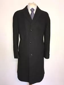 CROMBIE -Mens Vintage HEAVY DARK GREY TWEED WOOL COAT - 44 Reg -NICE OVERCOAT - Picture 1 of 11