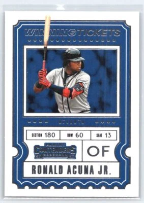 2020 Panini Contenders Ronald Acuna Jr. #WT-11 Winning Tickets Atlanta Braves - Image 1 of 2