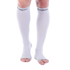 Doc Miller Calcetines Open Toe Manga de compresión 30-40 mmHg Venas varicosas GRIS - Imagen 1 de 9