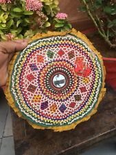Antique Handmade Beads & Mirror Tribal Artwork Multicolor TableTop Decor