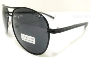 NWT Tommy Hilfiger MM OM 195 Black Aviator Authentic Men Sunglasses /834/ NEW - Picture 1 of 8