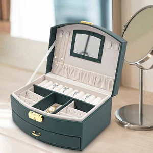 Large Jewelry Storage Case Jewelry Box Organizer for Women Girls w/ 2 Drawers US - Picture 1 of 12