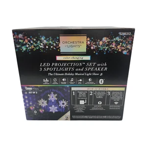 Gemmy Orchestra of Lights LED Projection Set w/ 3 Spotlights & Speaker 5286312 - Picture 1 of 4