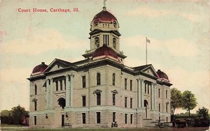 Postcard ~ Carthage, Illinois, Court House - Picture 1 of 2