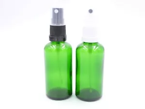 50ml Green Glass Bottles with Tamper Evident Atomiser Spray Cap 88pcs - Picture 1 of 8