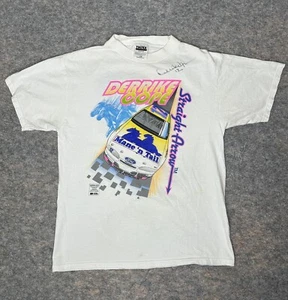 Rare Autographed Vintage NASCAR Derrike Cope Racing T-Shirt -Size Large- Tultex - Picture 1 of 6
