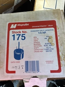 MagneTek 175 Split Capacitor Motor 1075 RPM, 1/3 HP, 208-230V 1 Speed New In Box - Picture 1 of 4