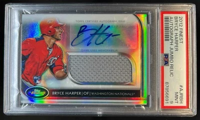 Camiseta Jumbo Finest Bryce Harper Rookie 2012 refractor automático RC #AJR-BH PSA 9 Foto 1 de 2