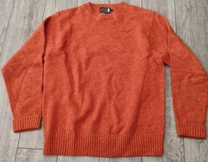 Pendleton Sweater Men’s M 100% Shetland Wool Washable Speckled Crew Neck Orange - Picture 1 of 7