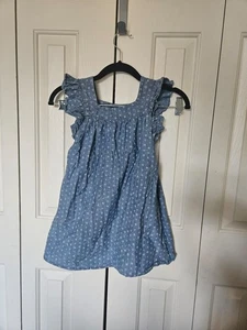 J crew crew cuts toddler youth daisy floral flower chambray denim blue dress 5 - Picture 1 of 5