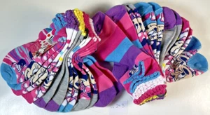 12 PAIRS GIRLS DISNEY MINNIE MOUSE MULTICOLOR NO SHOW/ANKLE SOCKS SIZE 6-8 LL143 - Picture 1 of 1