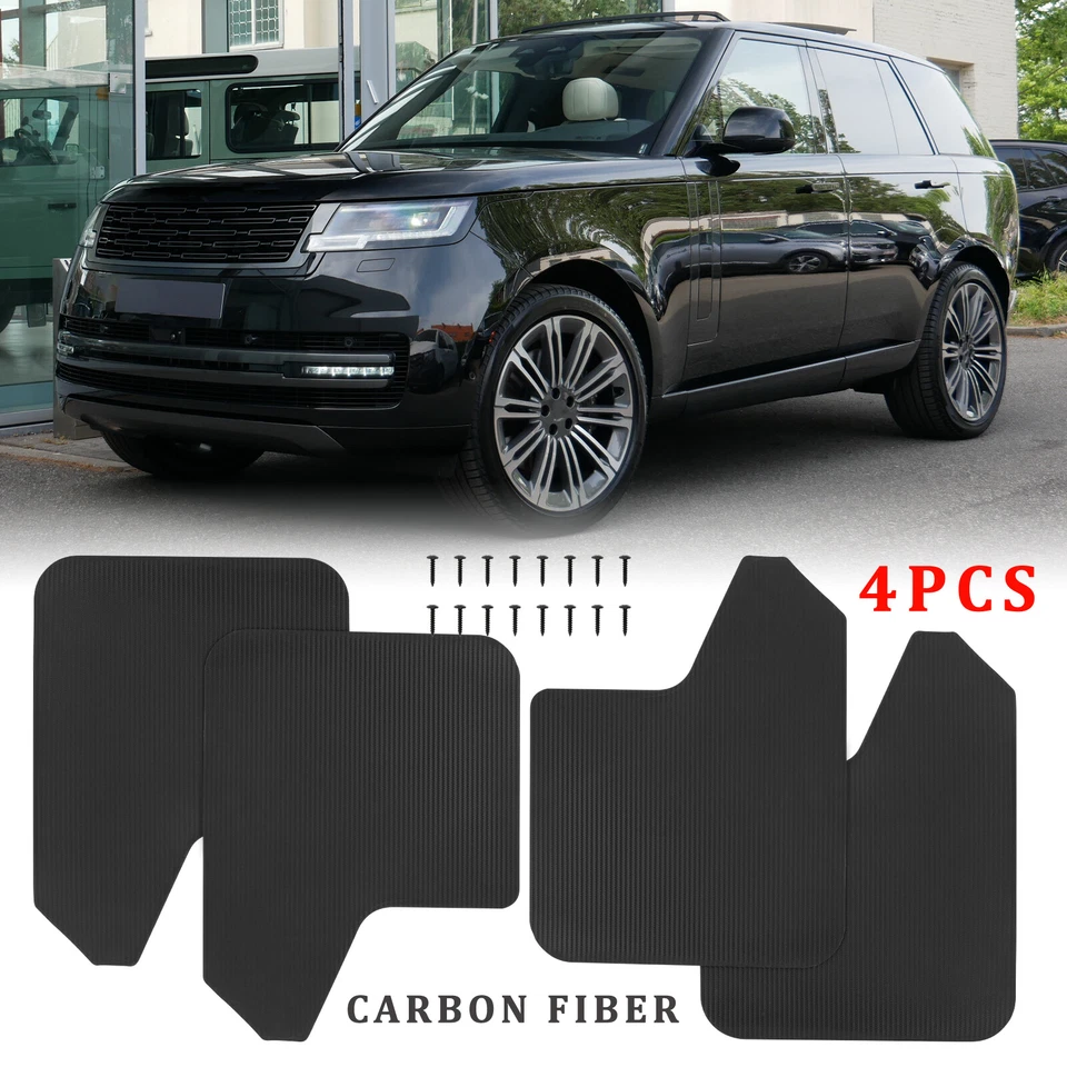 4PC Mud Flaps Splash Guards Mudguards Mudflaps Carbon For Land Rover Range Rover Foto 1 de 4