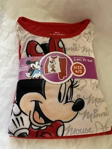Minnie Mouse 2 Piece Pajama Set Long Sleeve Red 4/5 or 7/8  Disney New - Picture 1 of 2